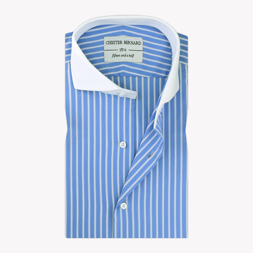 Oxford Royal Stripe White collar shirt OL-521