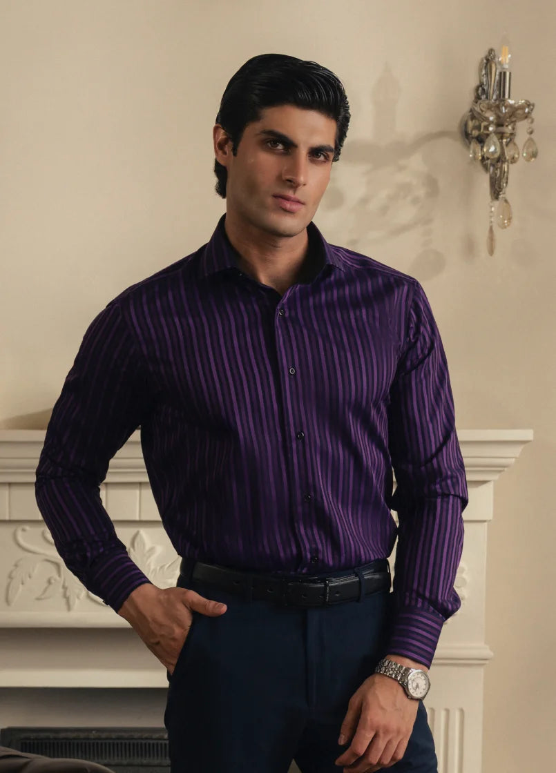 Black & Purple Stripe Shirt