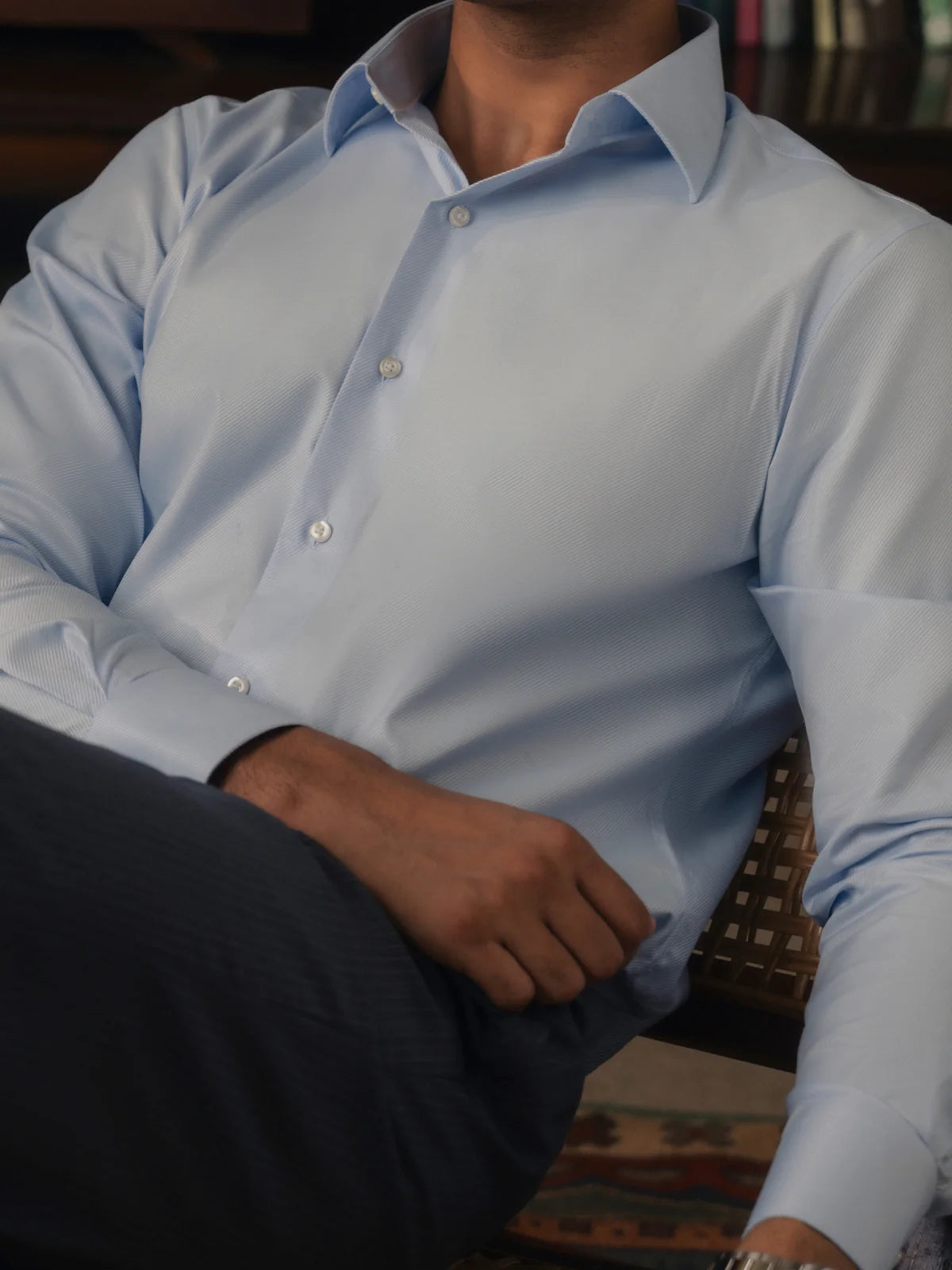 Sky Blue Twill Formal Shirt