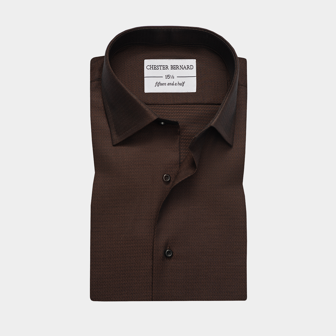Brown Luxe Textured Shirt OL-659