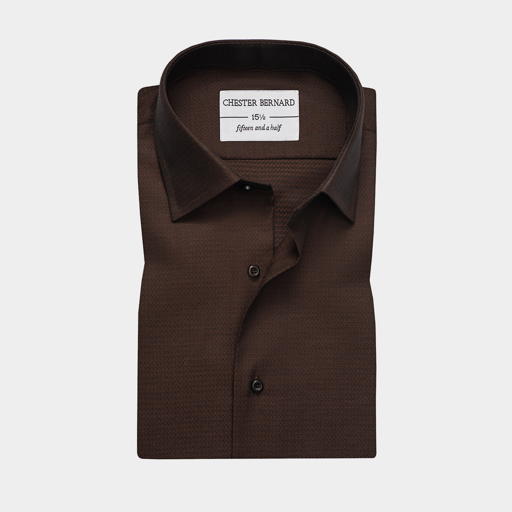 Brown Luxe Textured Shirt OL-659