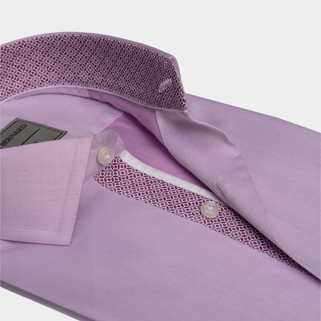 Soft Pink Solid Shirt with Inner Inlay