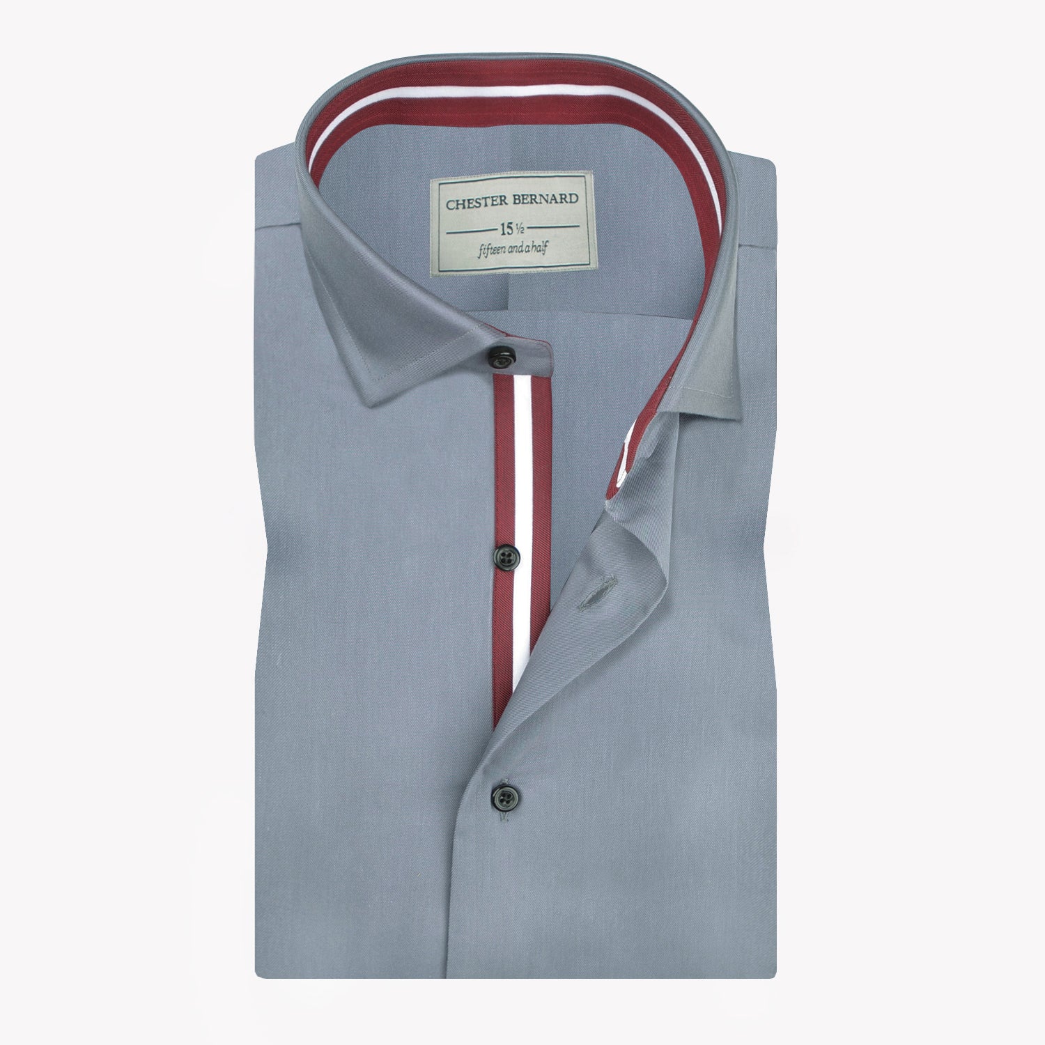 Slate Grey Shirt with Maroon Contrast Detailing OL-542