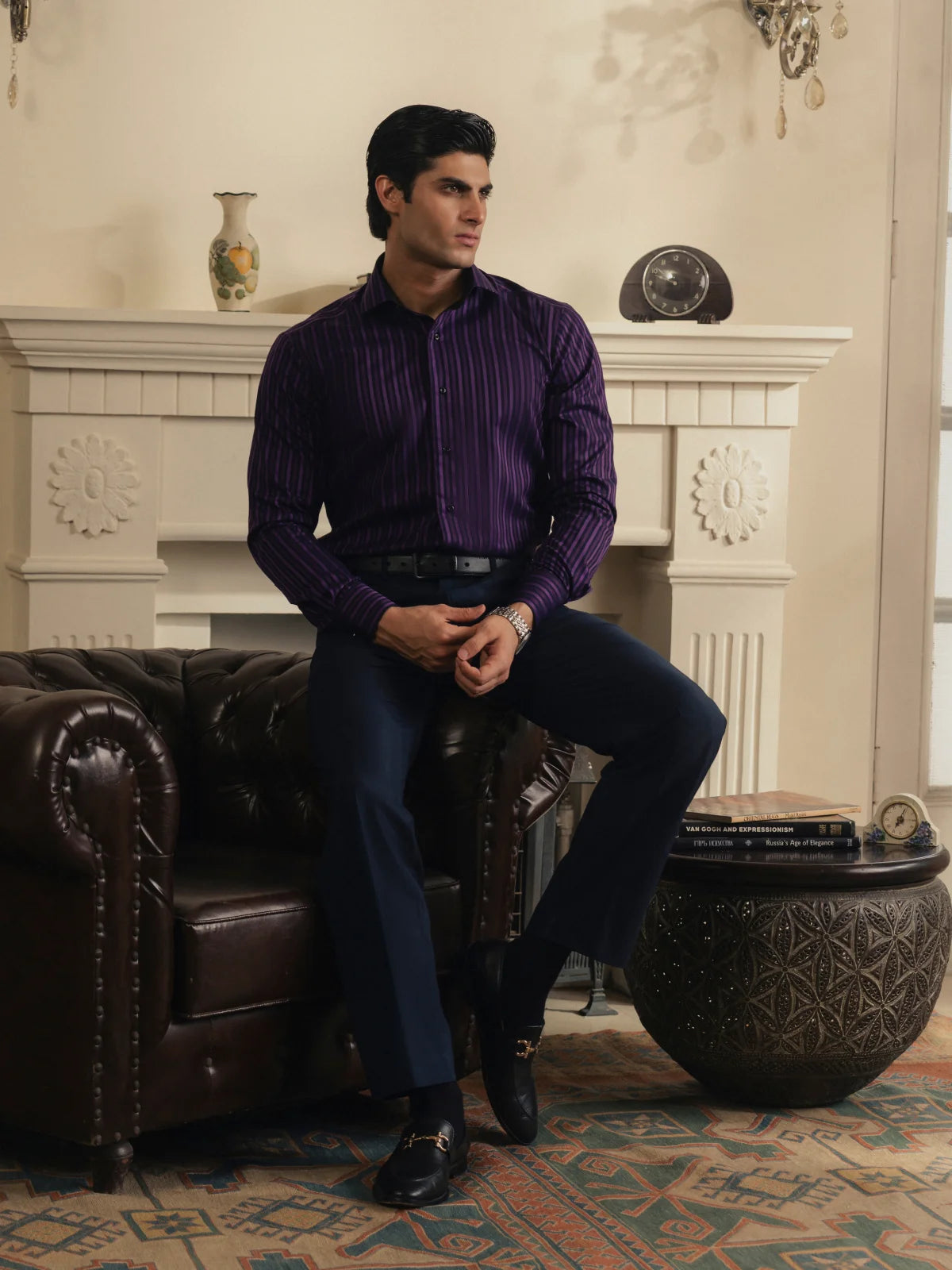 Black & Purple Stripe Shirt
