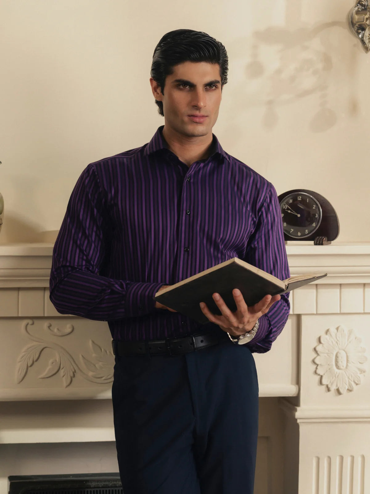 Black & Purple Stripe Shirt