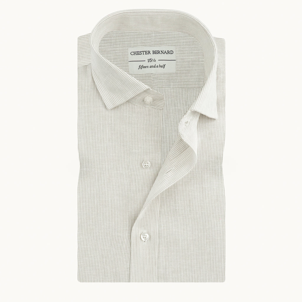 Ivory Pinstripe Classic Shirt OL-580