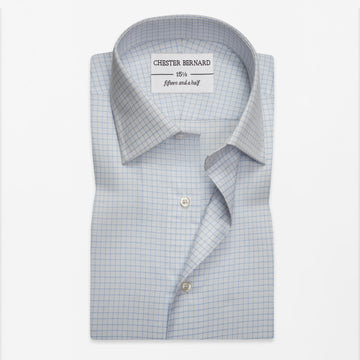 Light Blue Grid Check Shirt