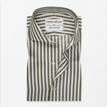 Olive Green Bengal Stripe Formal Shirt
