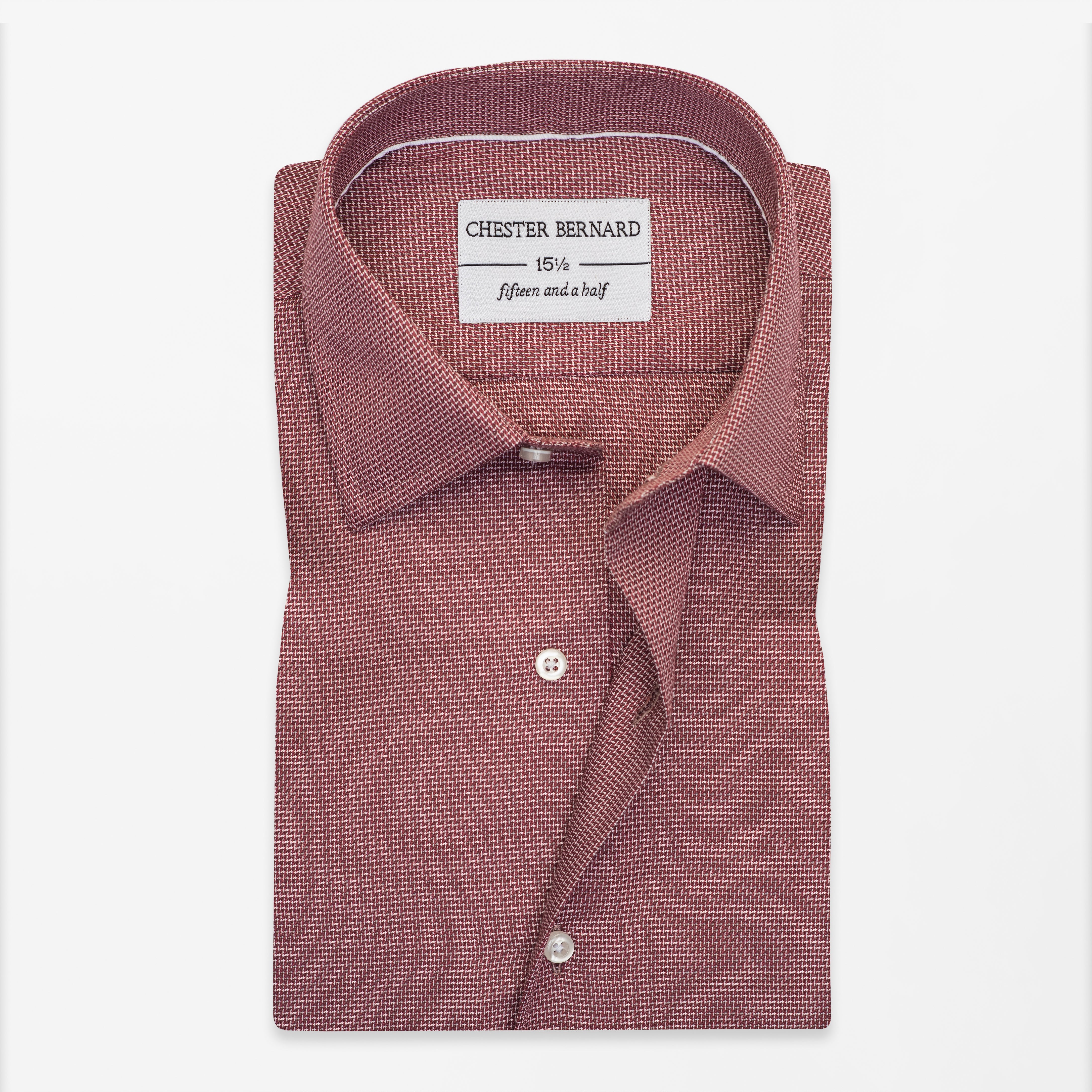 Rust Brick Textured Formal Shirt