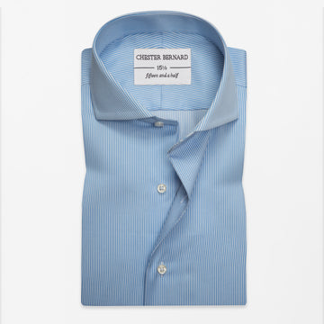 Aqua Blue Micro Stripe Shirt