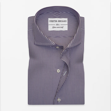 Purple & White Striped Dress Shirt