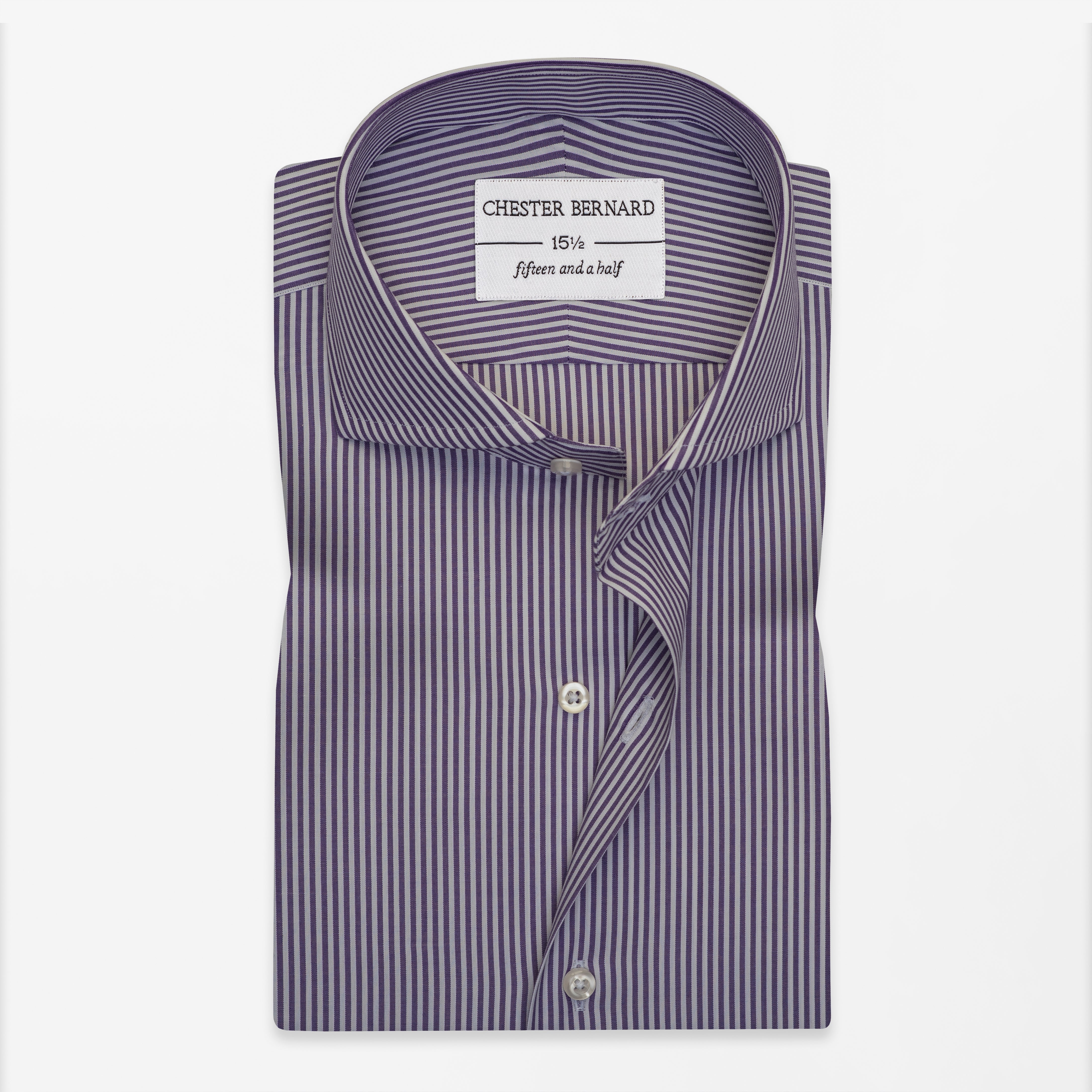 Purple & White Striped Dress Shirt