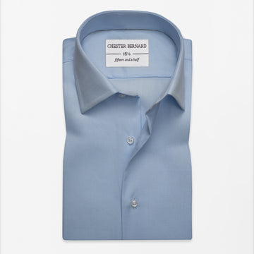 Classic Powder Blue Twill Formal Shirt