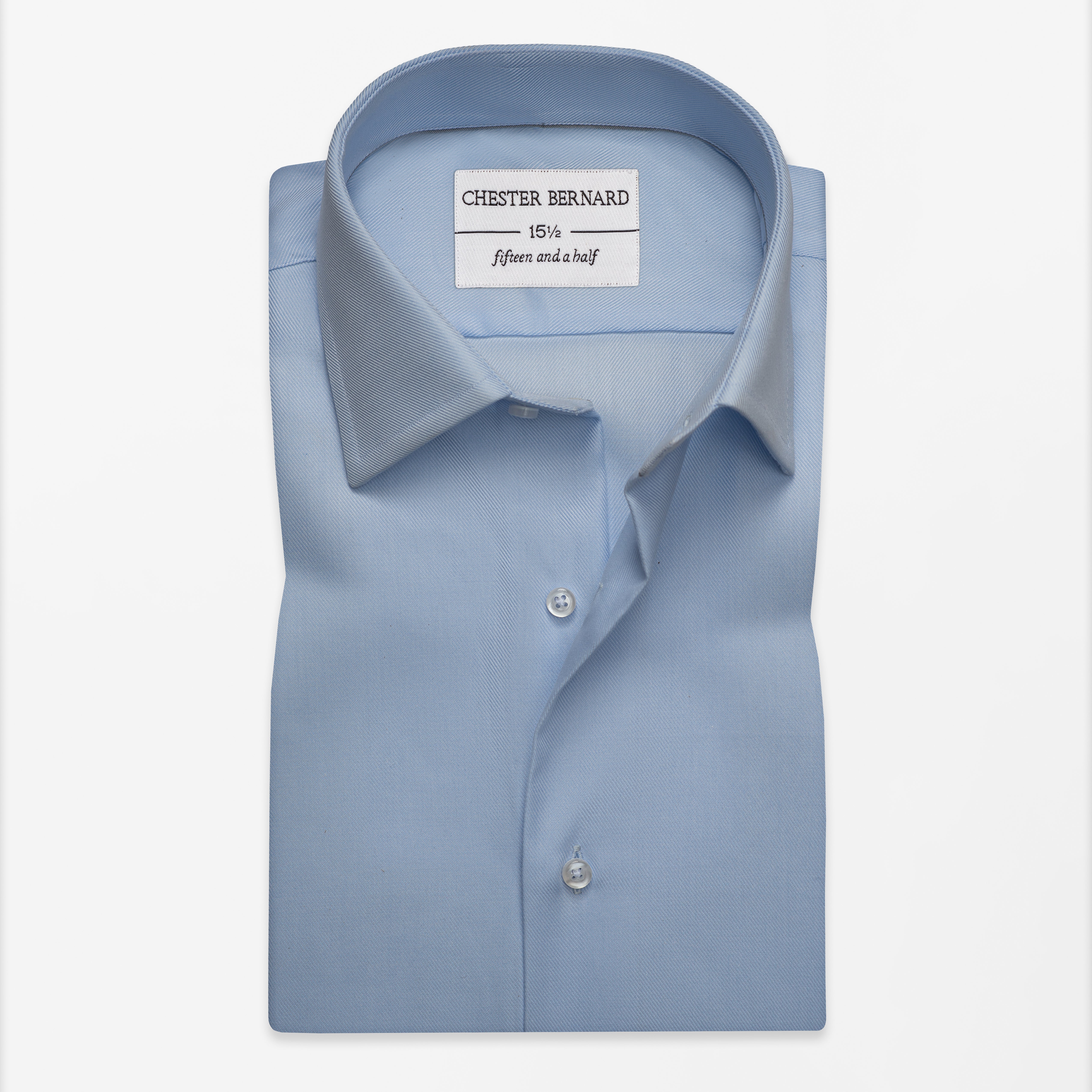 Classic Powder Blue Twill Formal Shirt