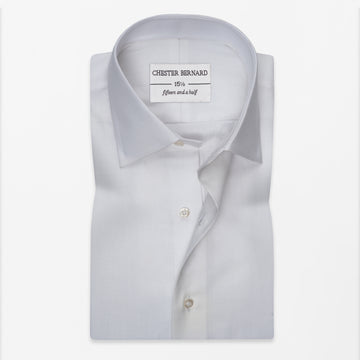 White Herringbone Formal Shirt