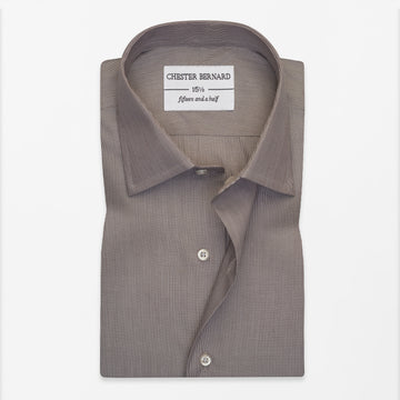 Classic Beige Striped Dress Shirt