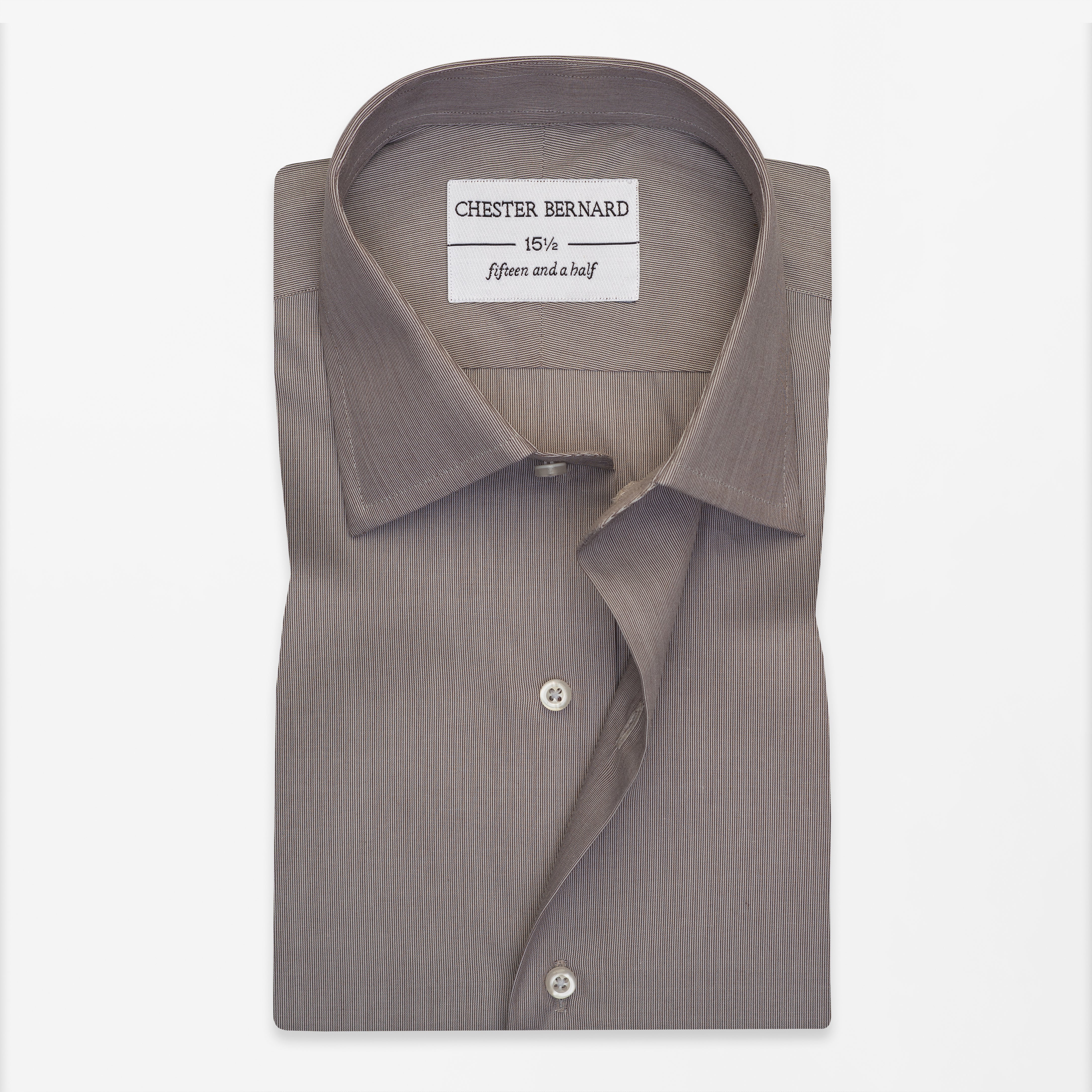 Classic Beige Striped Dress Shirt