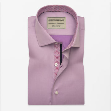Soft Pink Contrast Inlay Shirt