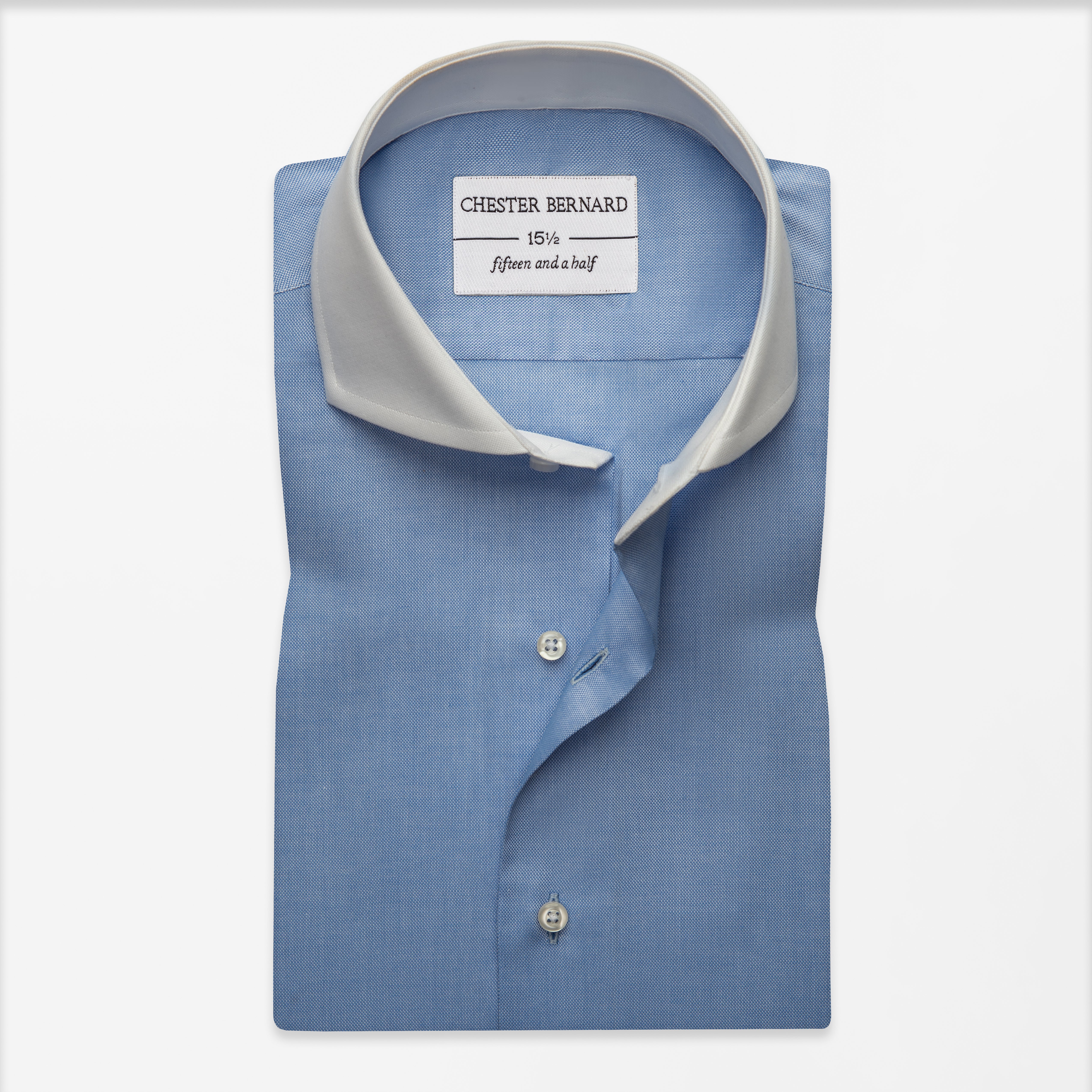 Powder Blue Contrast Collar Formal Shirt