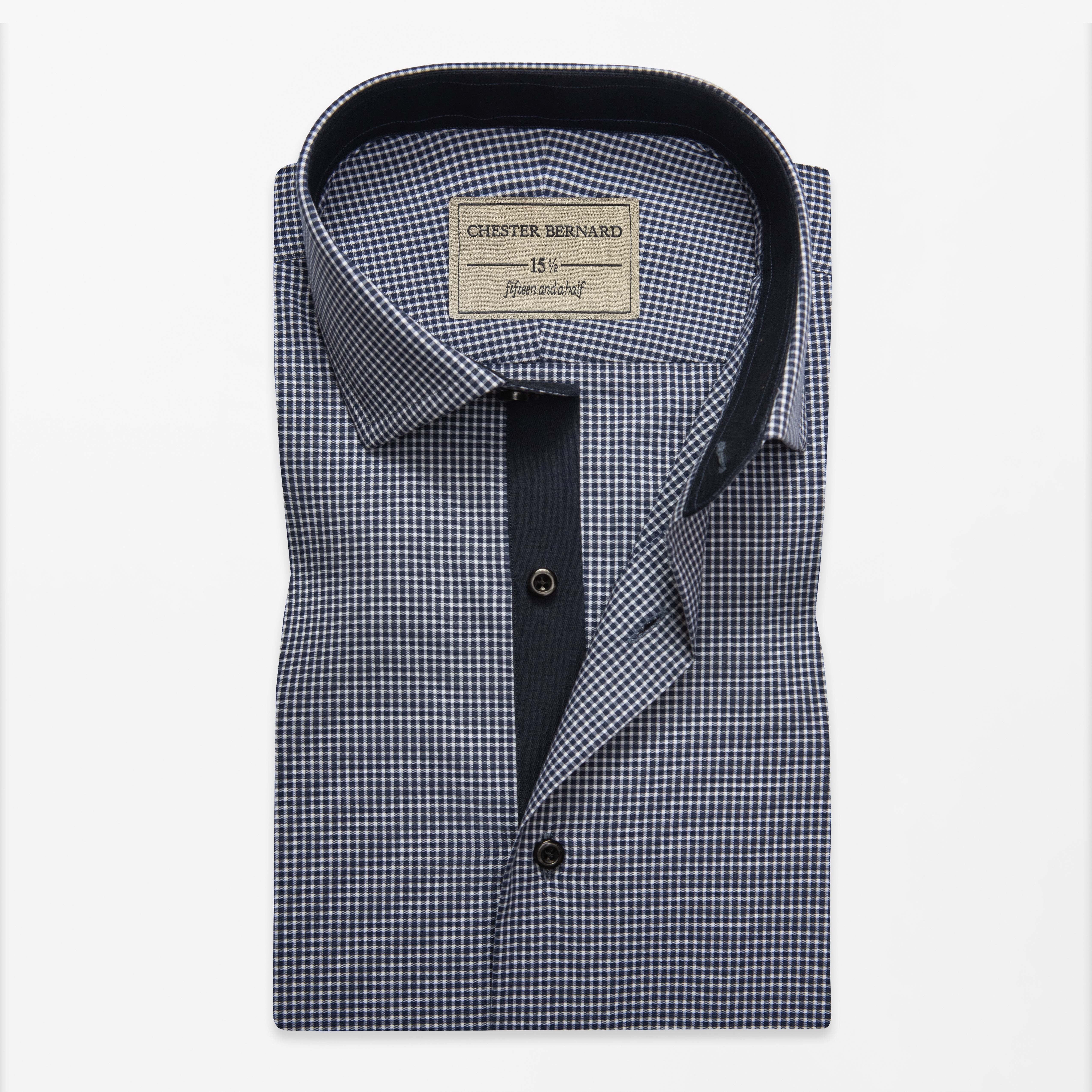 Navy Micro Check With Black Inlay Shirt