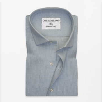 Classic Sky Blue Textured Dress Shirt