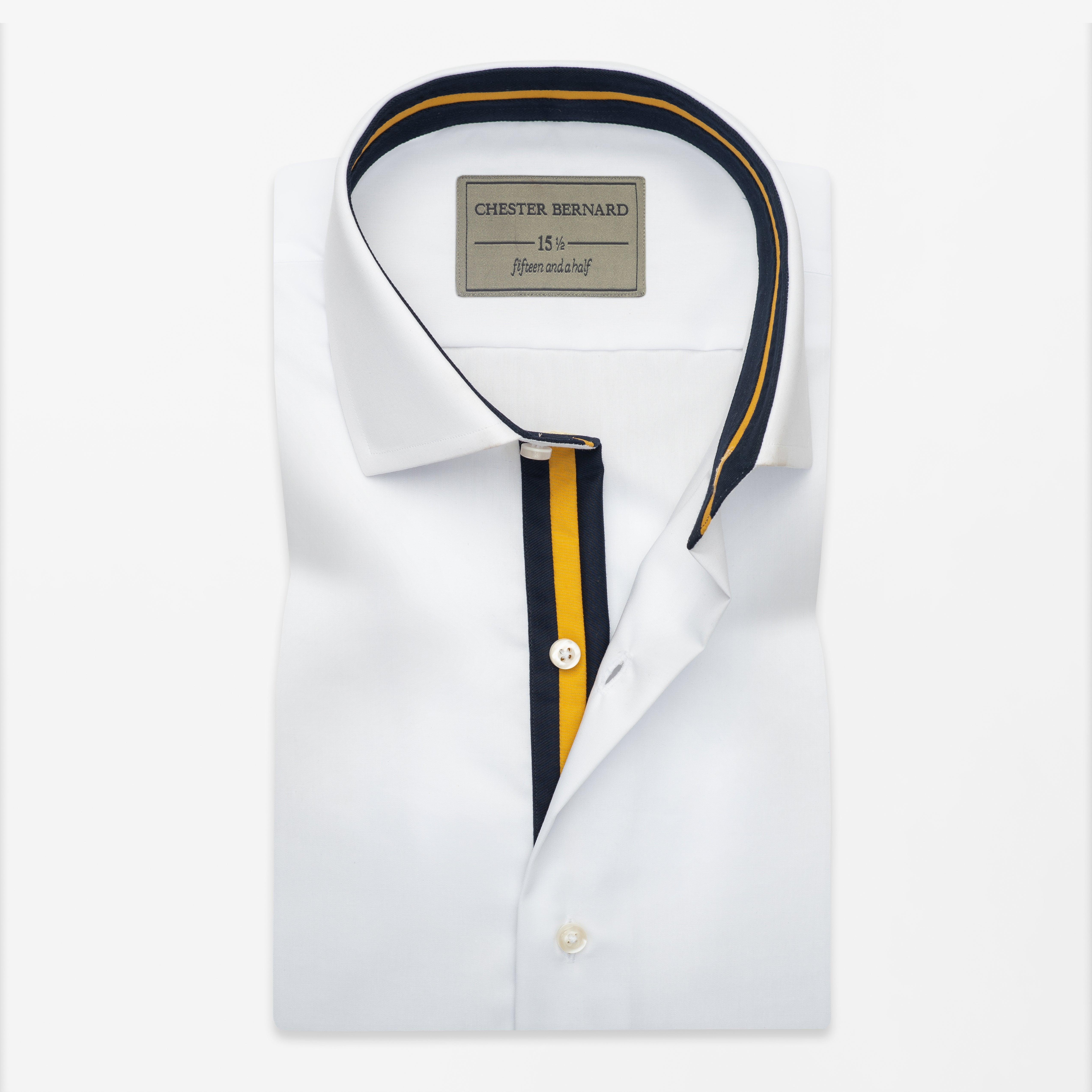 White Contrast Stripe Detail Shirt