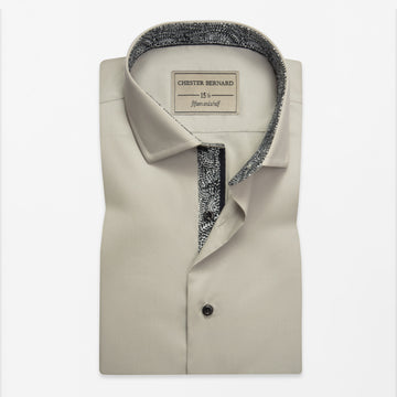 Silver Contrast Print Detail Shirt