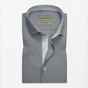 Classic Stripe Contrast Collar Shirt