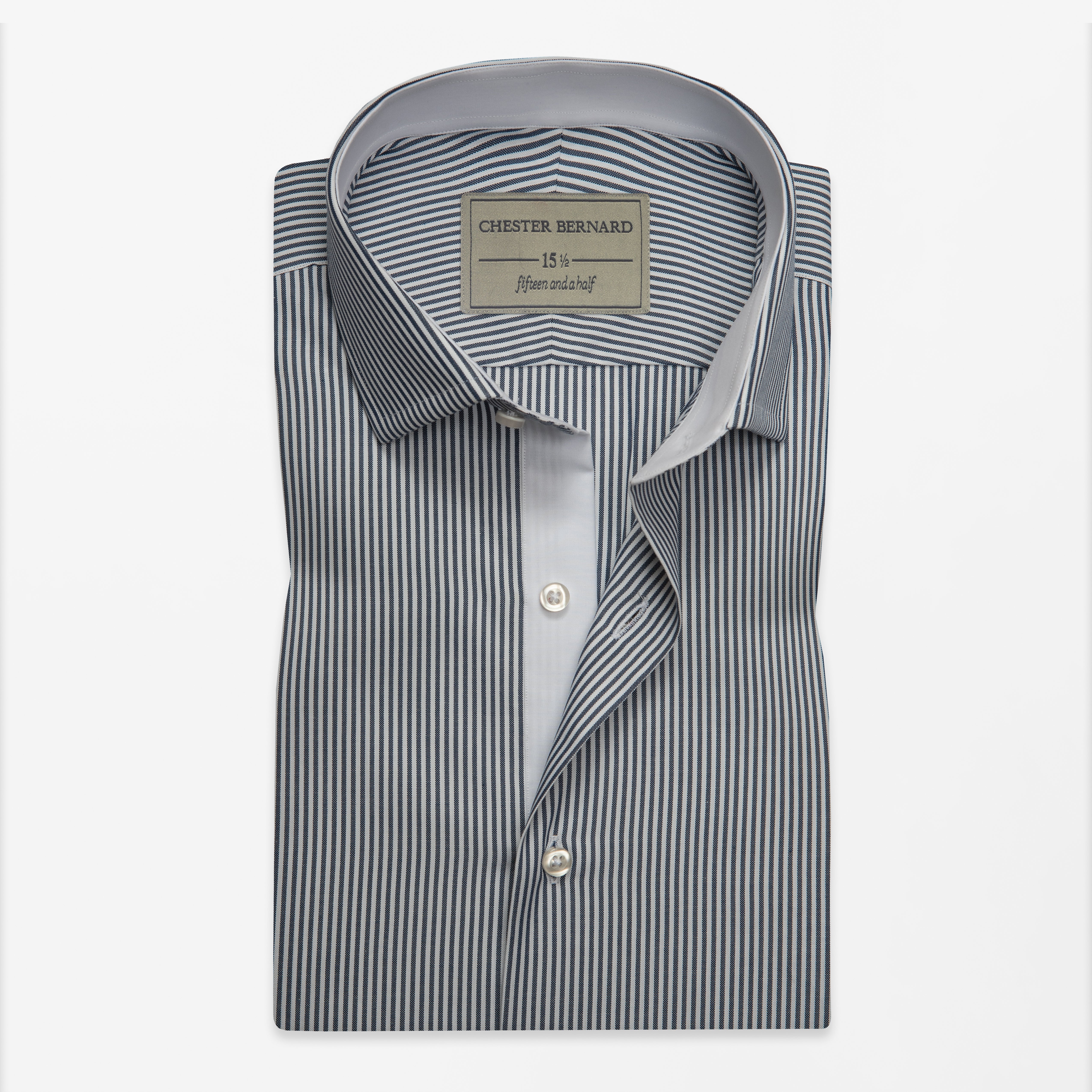 Classic Stripe Contrast Collar Shirt