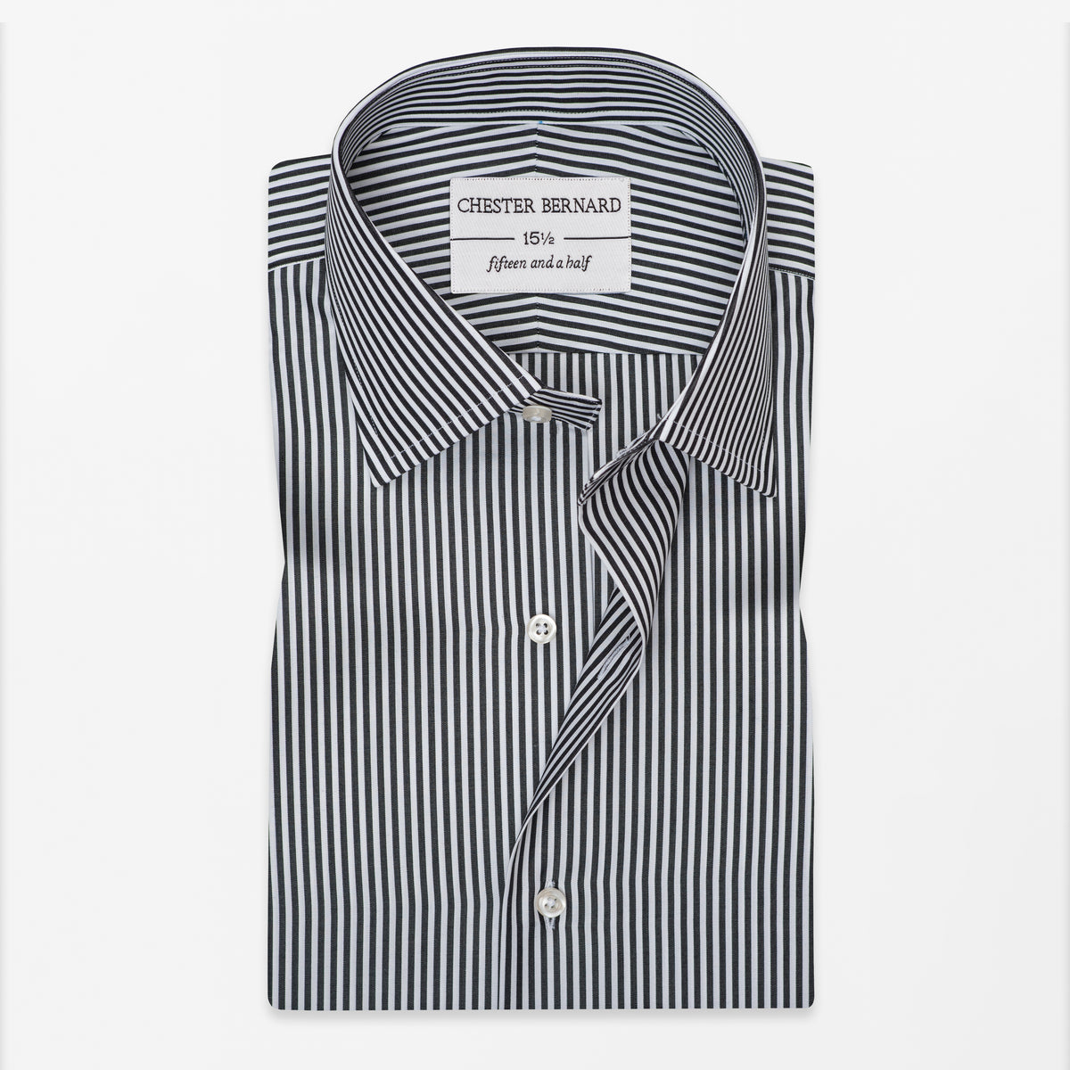 Black & White Bengal Stripe Formal Shirt