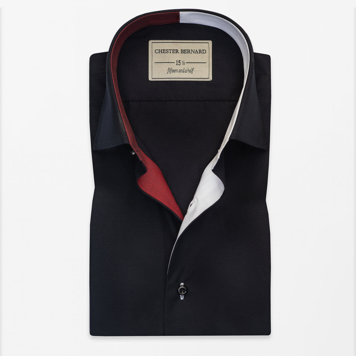 Navy Contrast Collar Casual Shirt