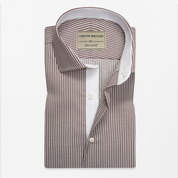 Brown Stripe Formal Shirt