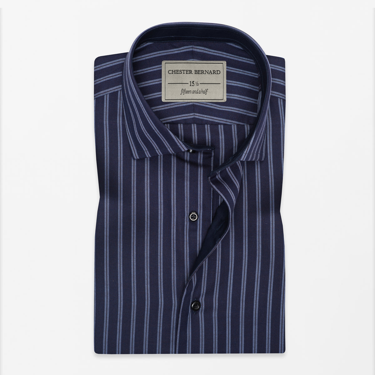 Navy Blue Multi-Stripe Formal Shirt