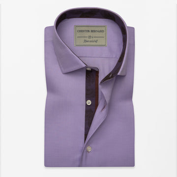 Lavender Luxe Contrast Trim Dress Shirt