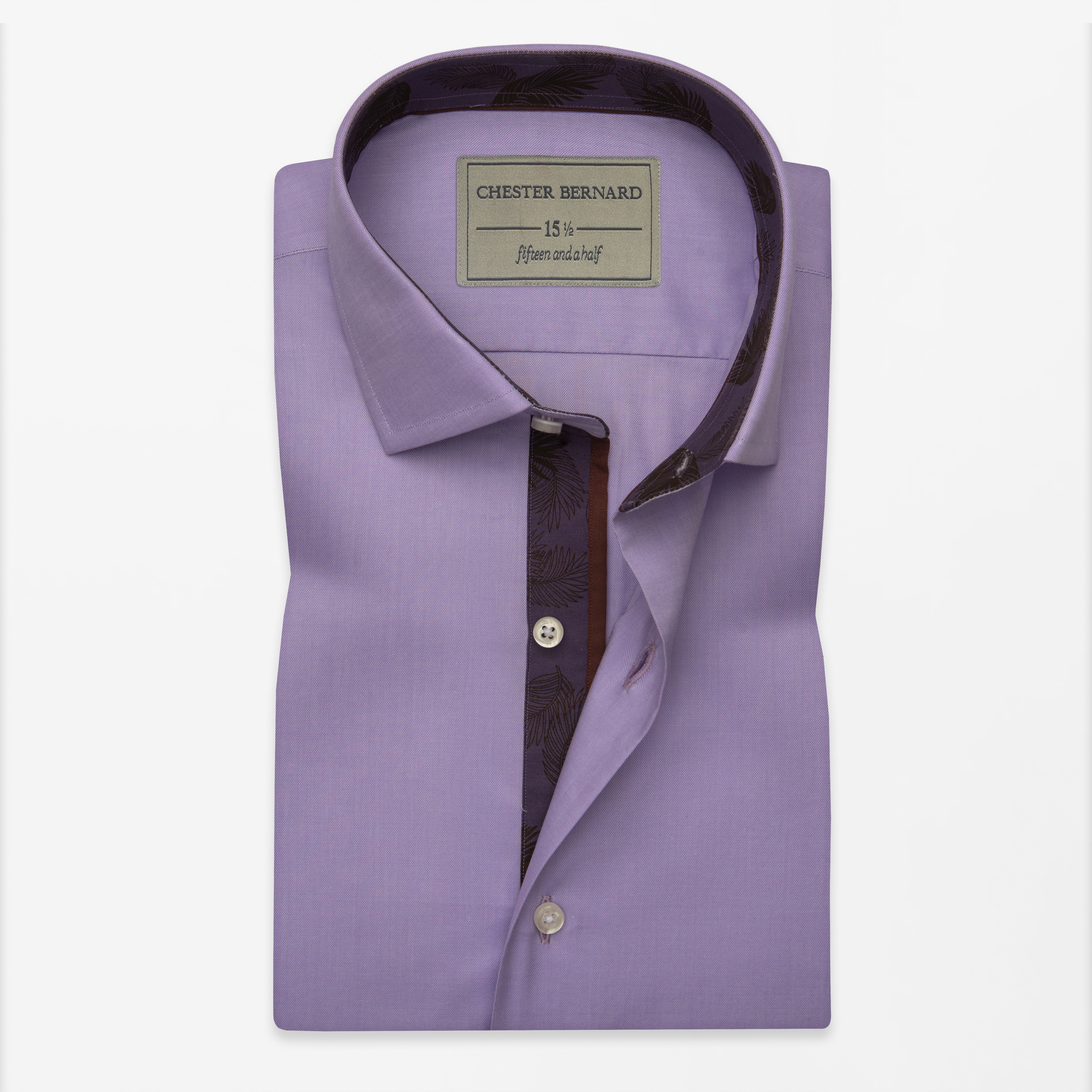 Lavender Luxe Contrast Trim Dress Shirt