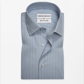 Light Blue Multi Pinstripe Formal Shirt