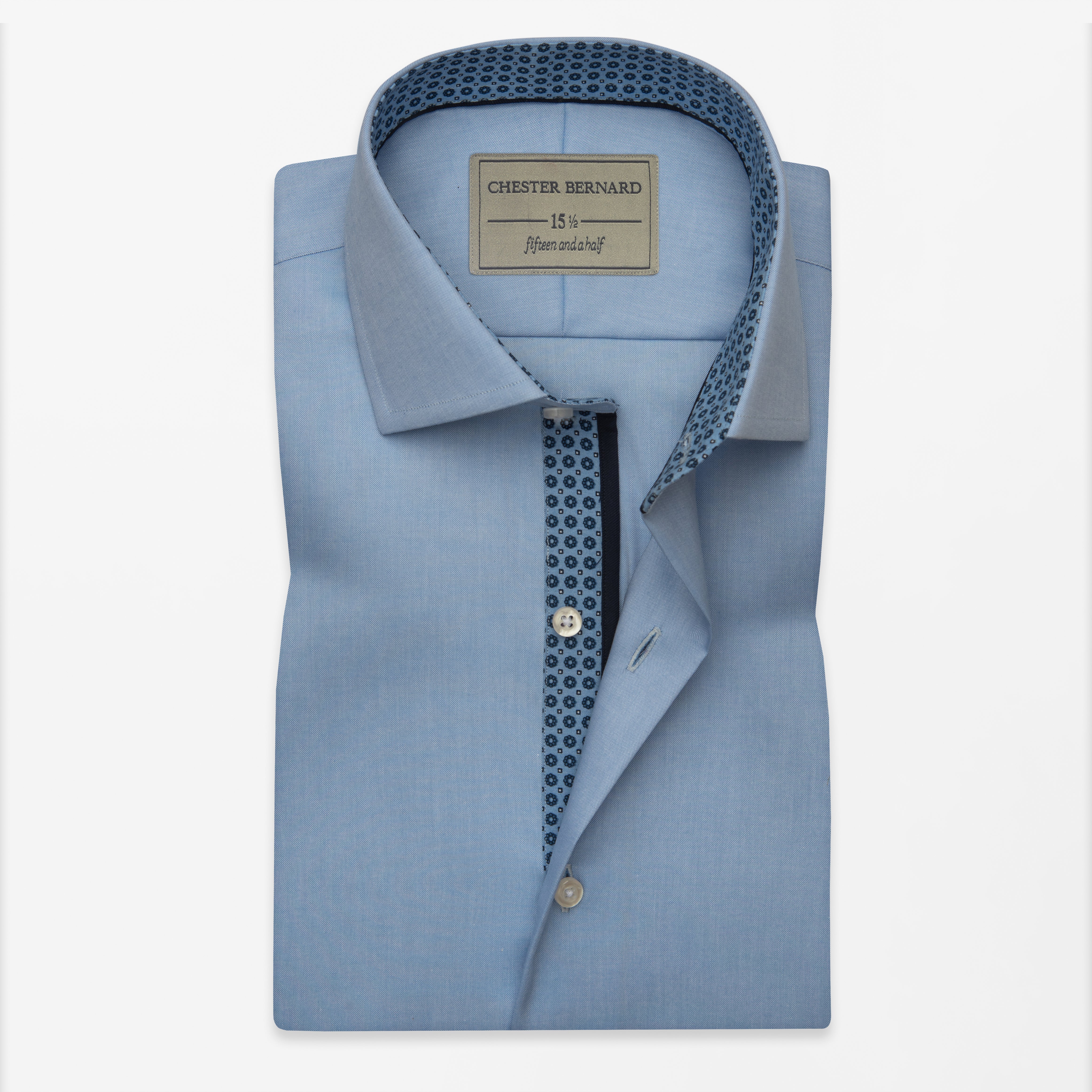 Sky Blue Contrast Inlay Shirt