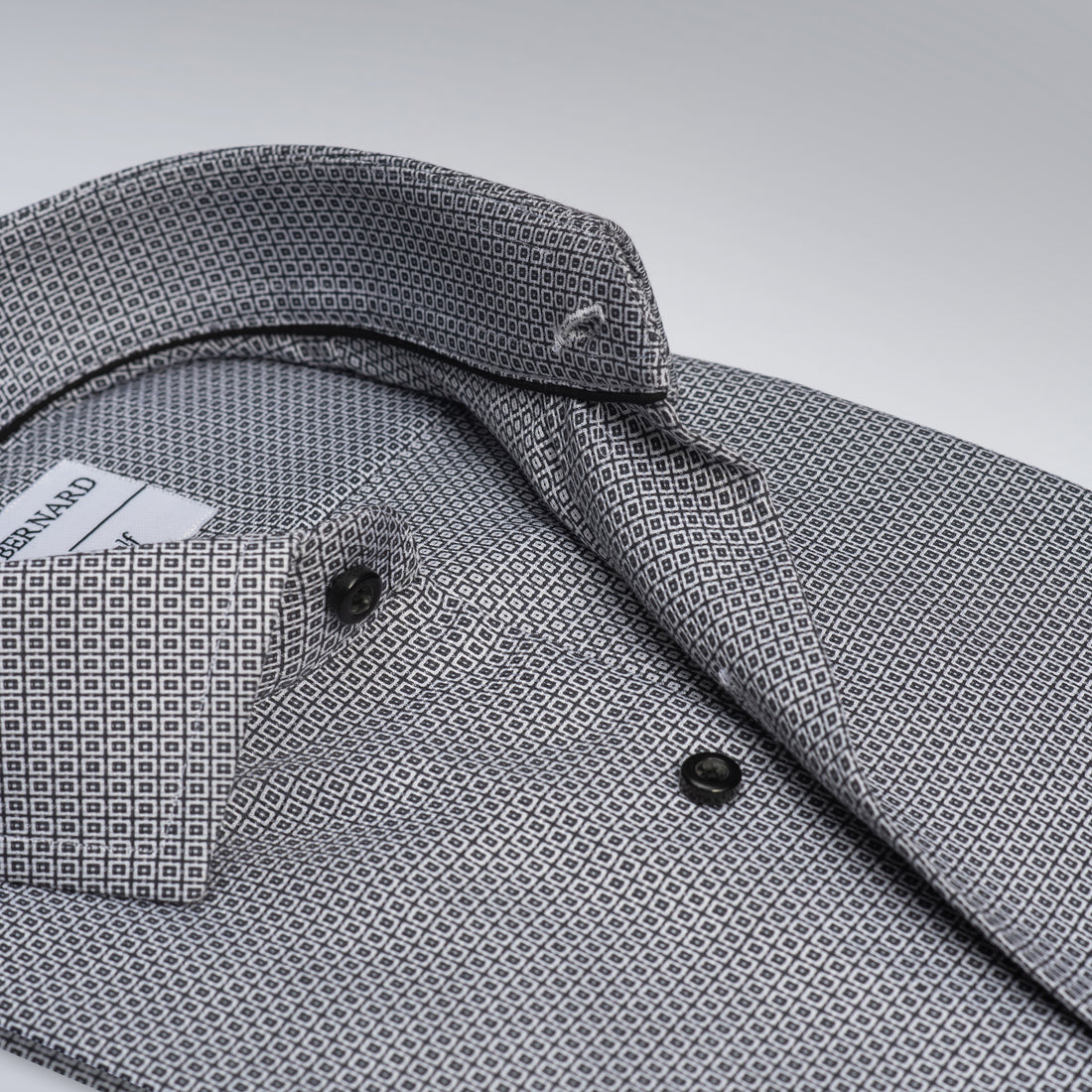 Black & White Micro-Print Formal Shirt