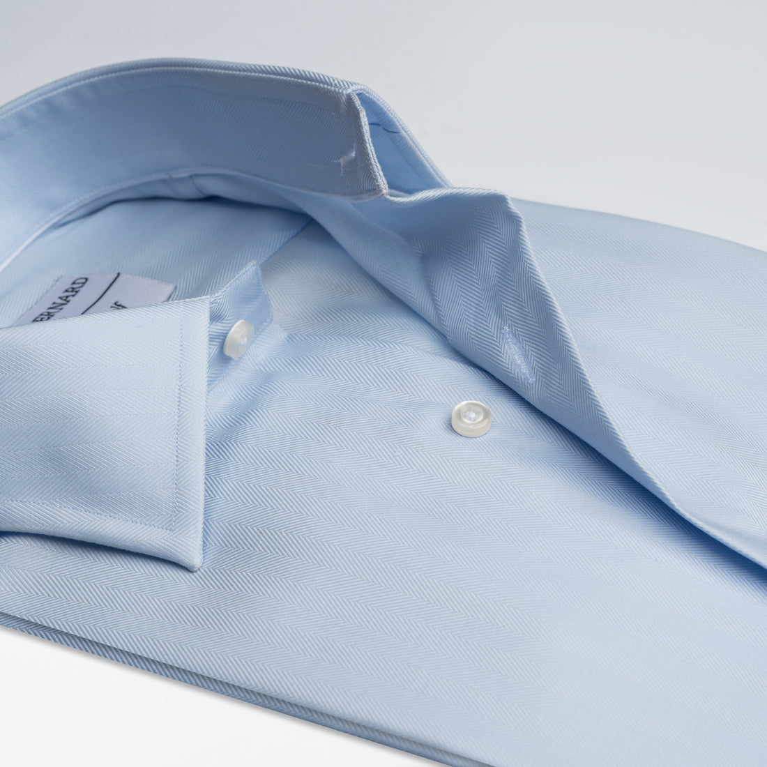 Sky Blue Herringbone Formal Shirt