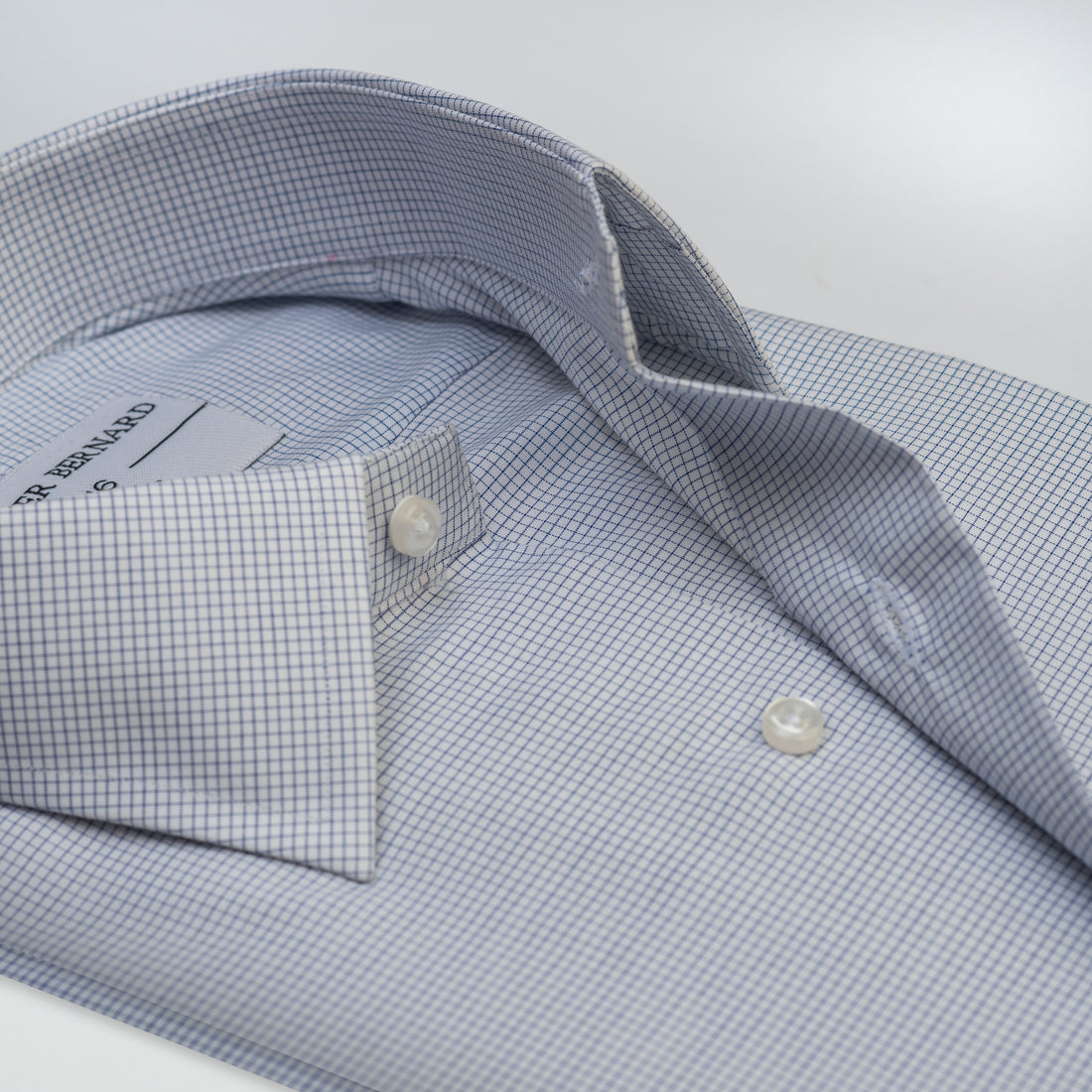 Elegant Blue Micro-Check Formal Shirt
