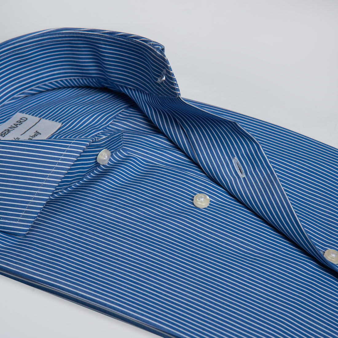 Classic Blue Pinstripe Dress Shirt