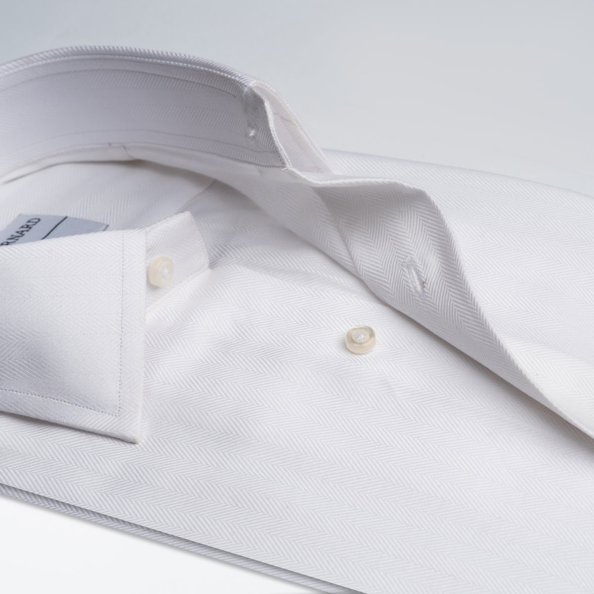 White Herringbone Formal Shirt