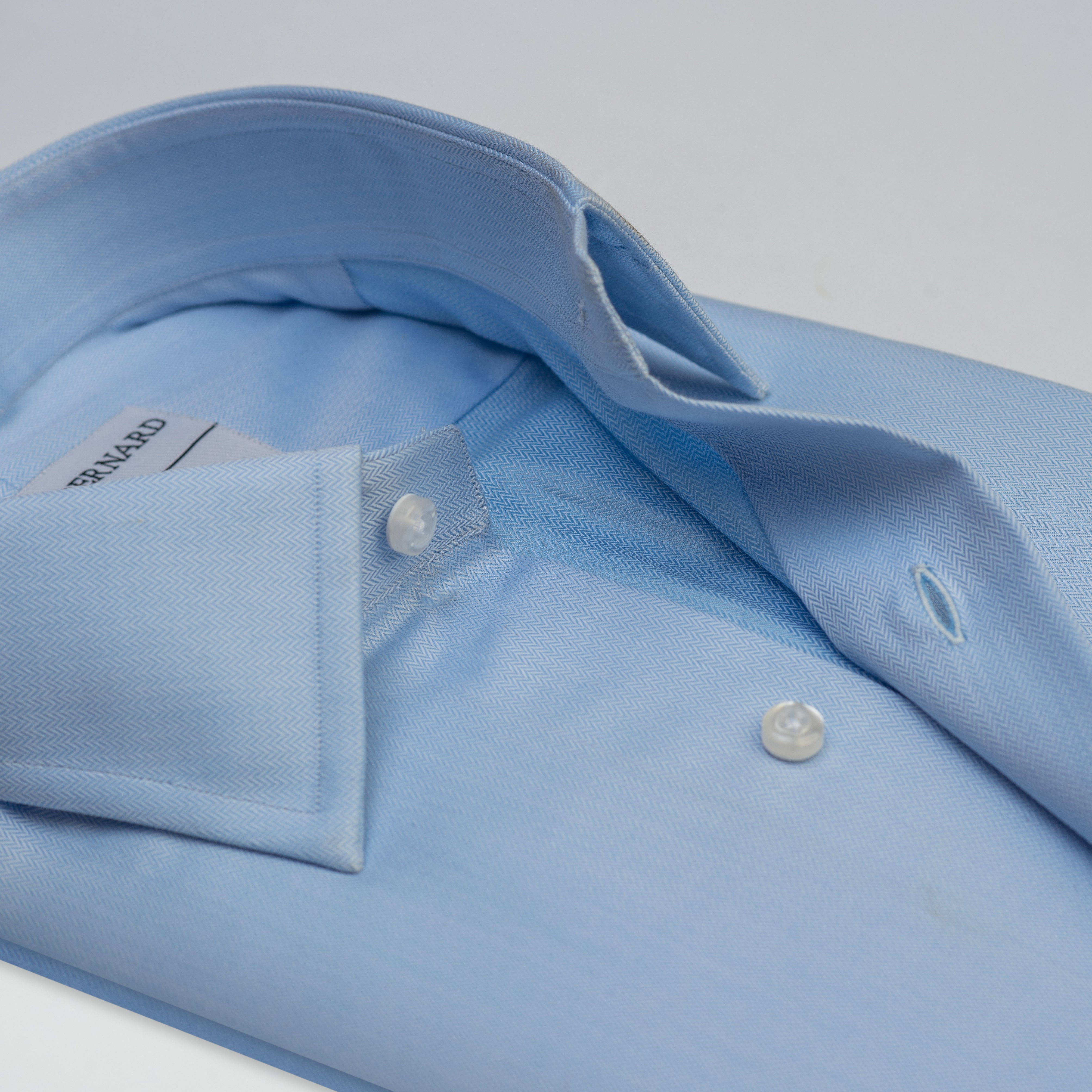 Light Blue Herringbone Dress Shirt