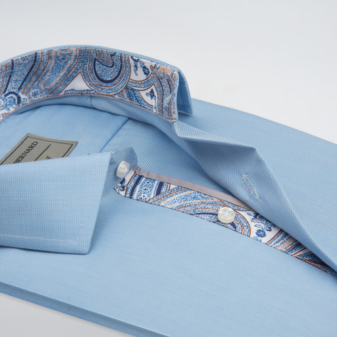 Sky Blue Shirt with Inlay Contrast