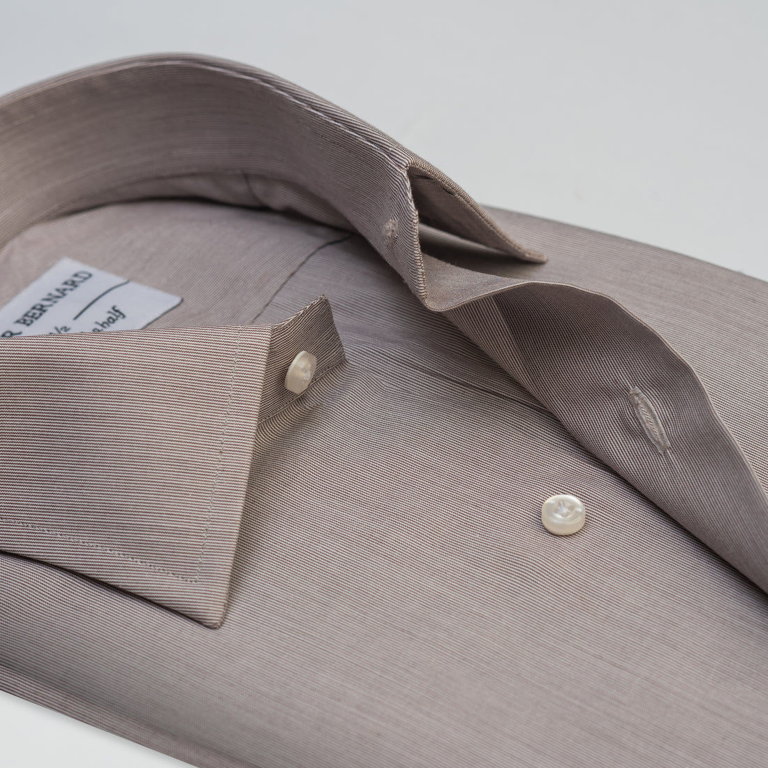 Classic Beige Striped Dress Shirt