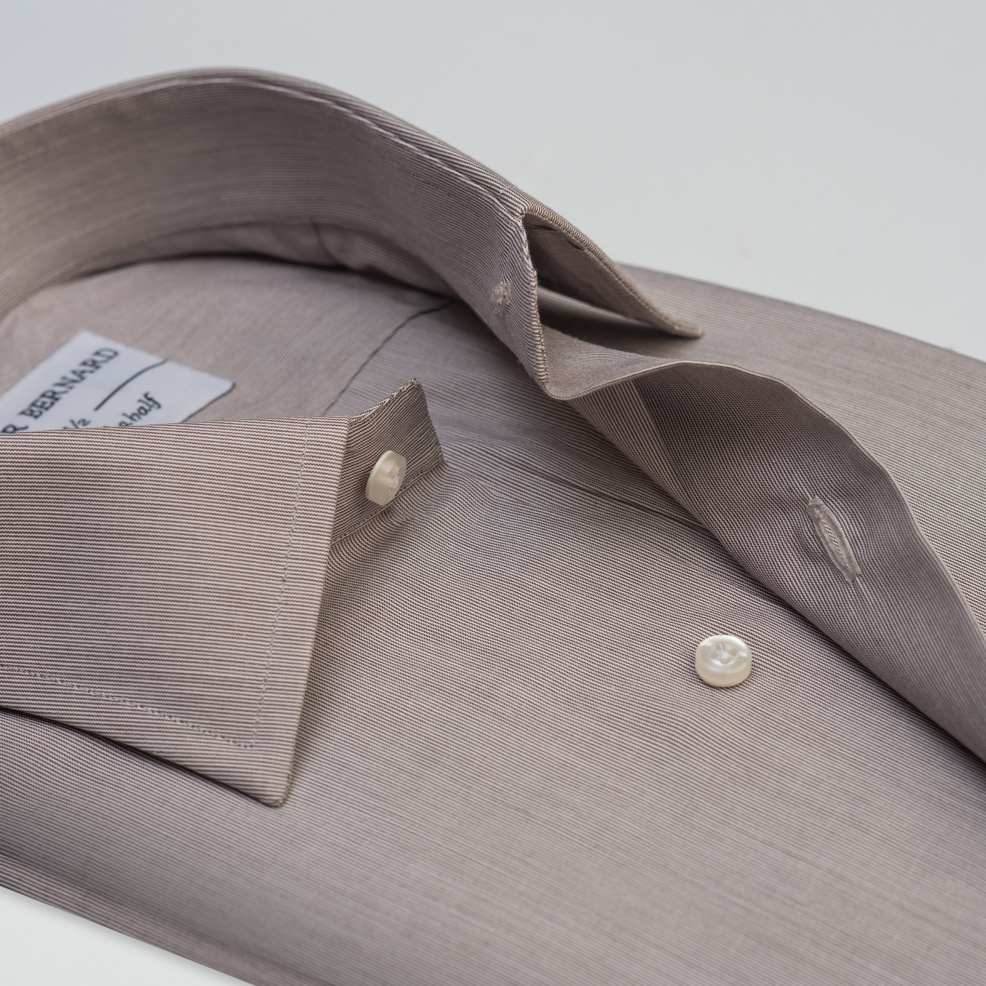 Classic Beige Striped Dress Shirt