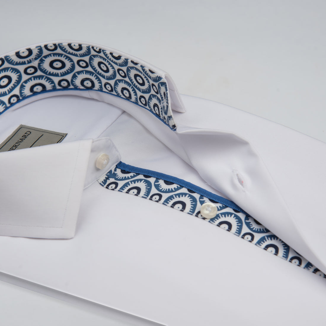 White Shirt with Printed Inlay