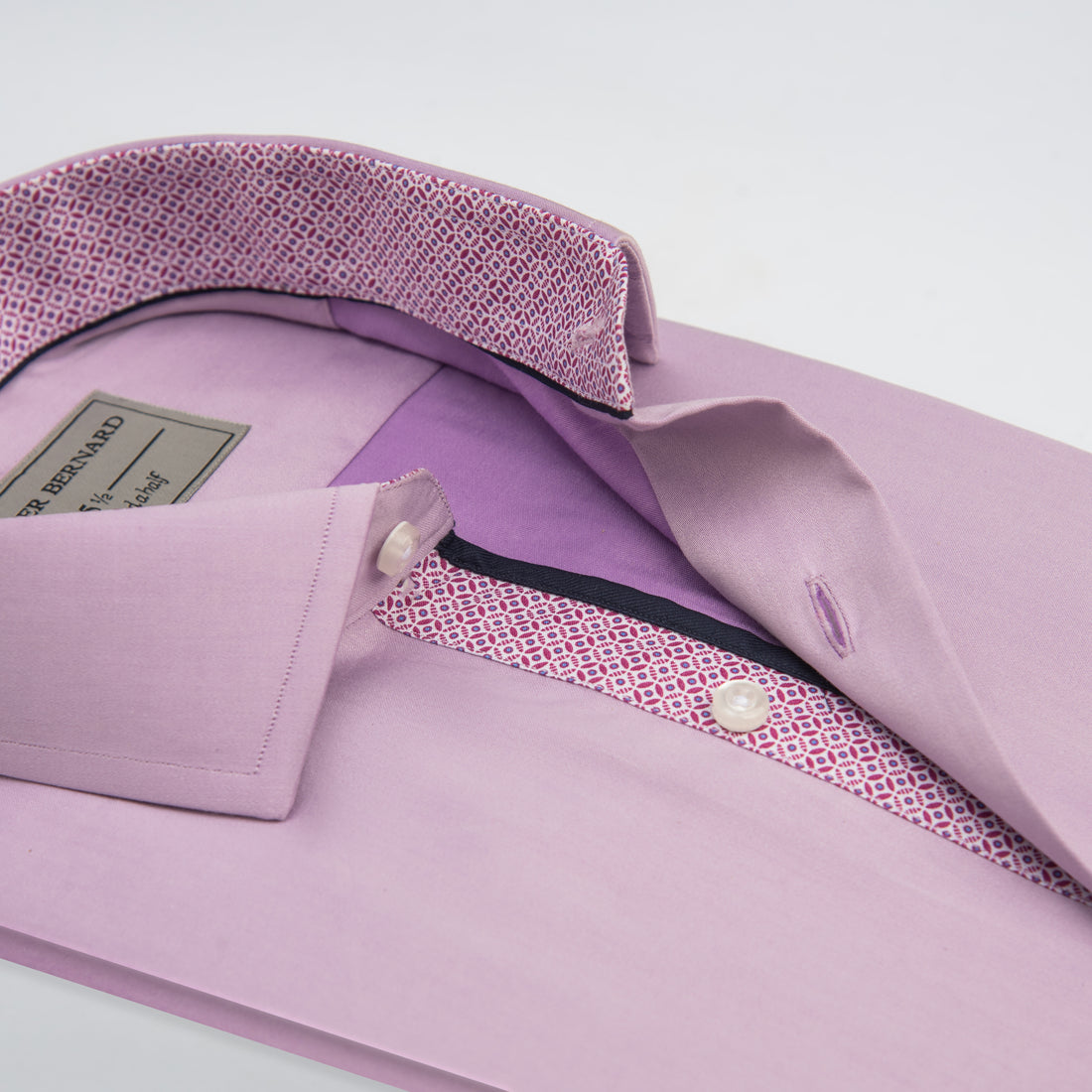 Soft Pink Contrast Inlay Shirt