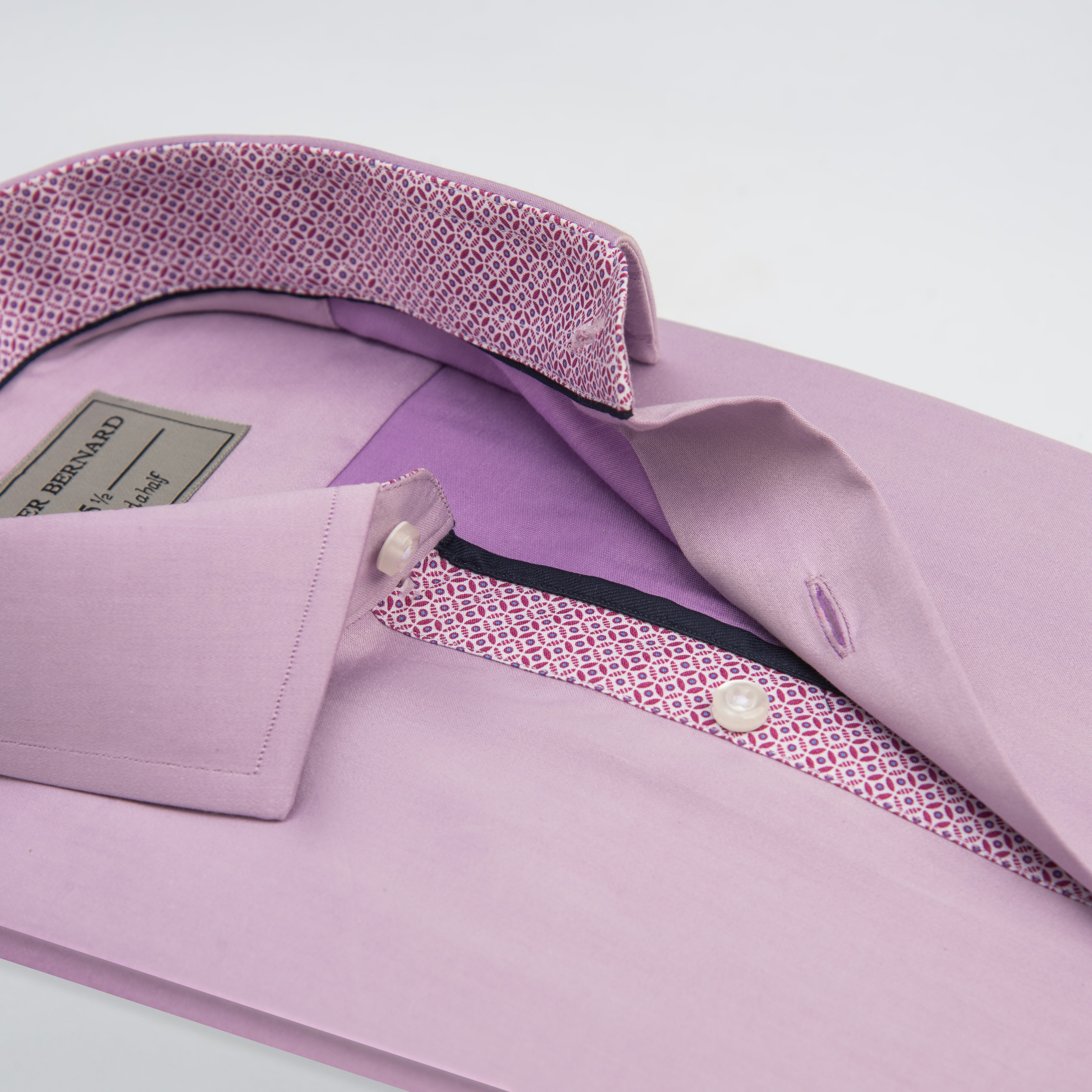 Soft Pink Contrast Inlay Shirt