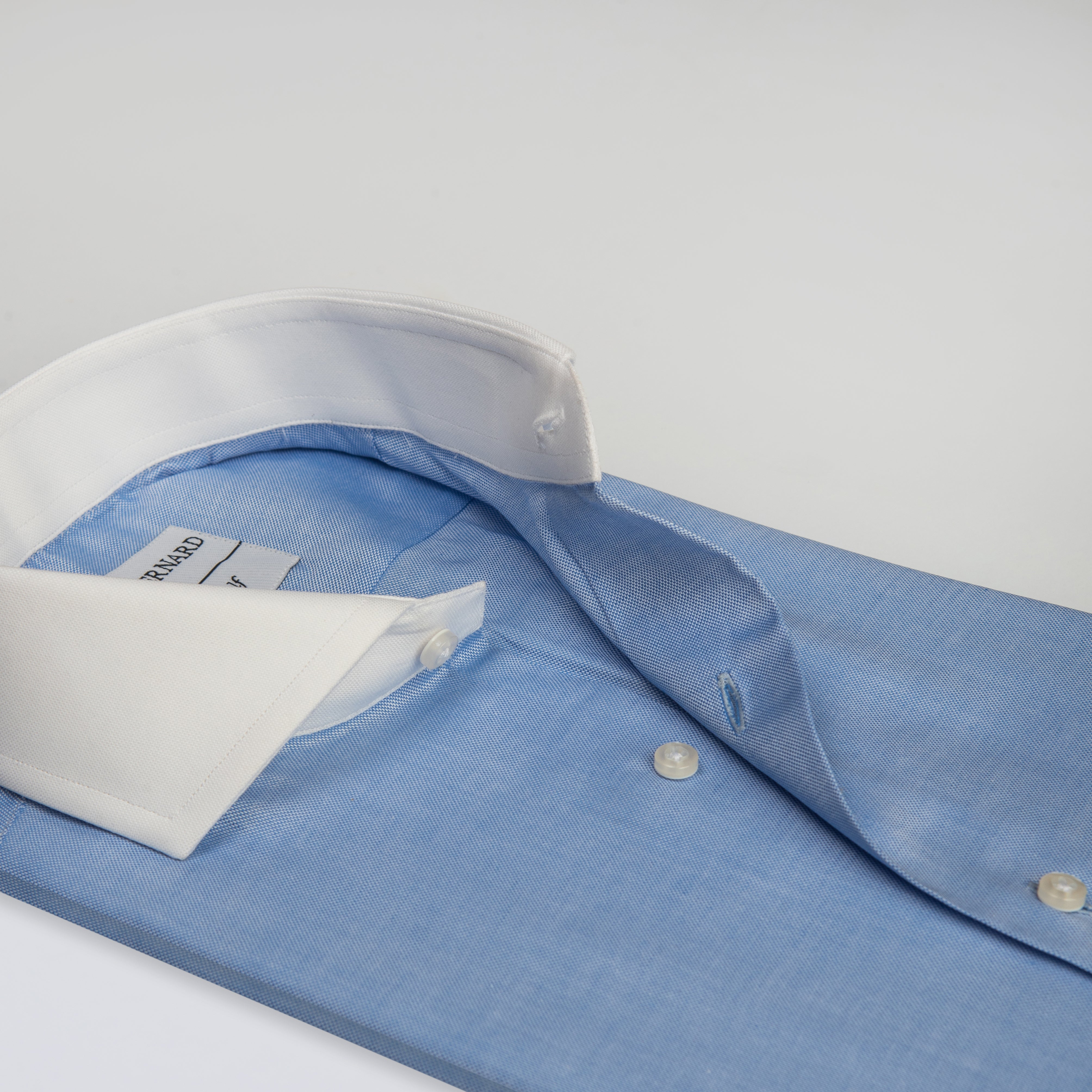 Powder Blue Contrast Collar Formal Shirt
